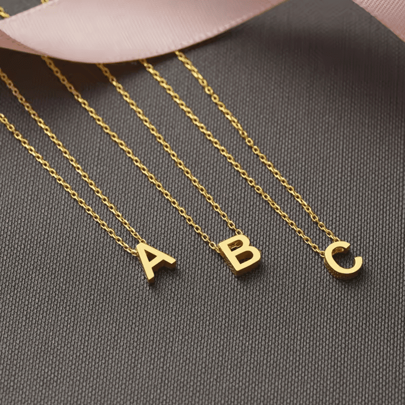 Golden Initial Choker Necklace