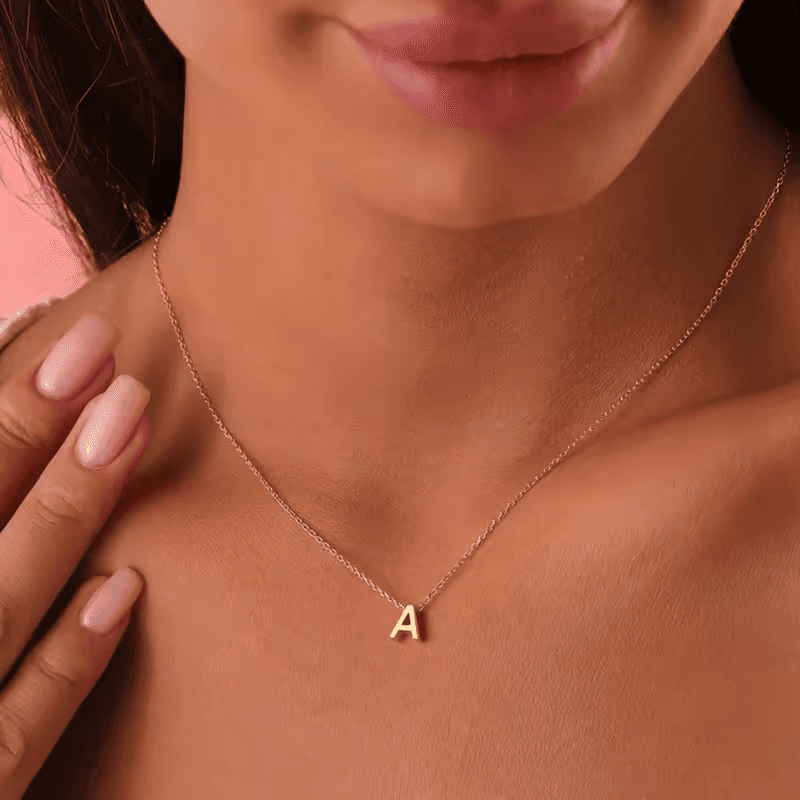 Golden Initial Choker Necklace