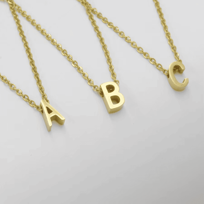 Golden Initial Choker Necklace