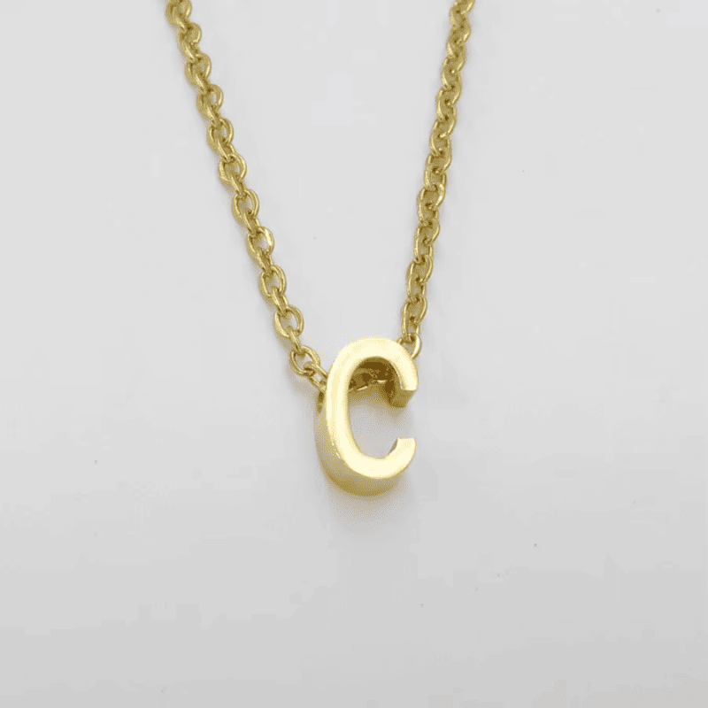 Golden Initial Choker Necklace