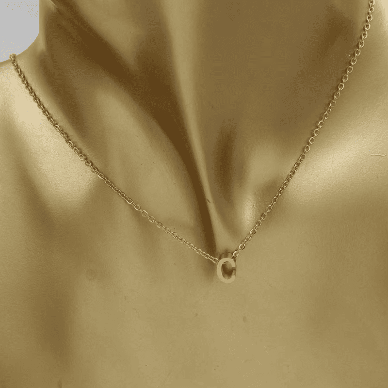Golden Initial Choker Necklace