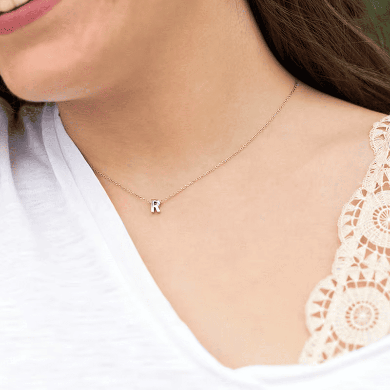 Golden Initial Choker Necklace