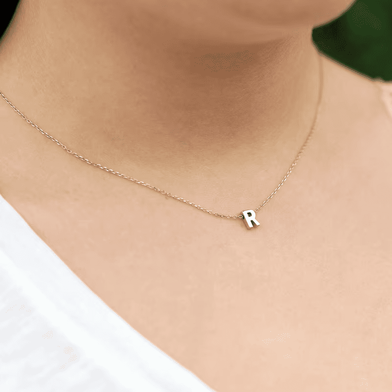 Golden Initial Choker Necklace