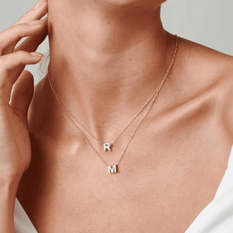 Golden Initial Choker Necklace