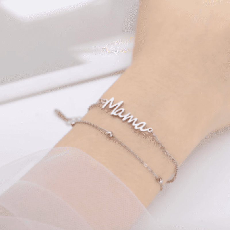 Mama Charm Bead Bracelet