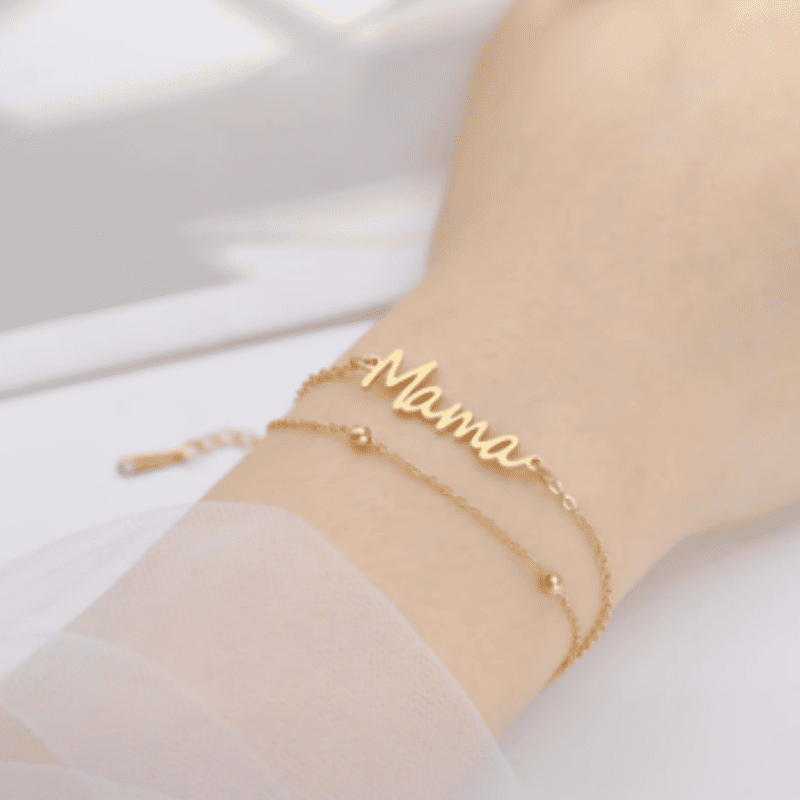 Mama Charm Bead Bracelet