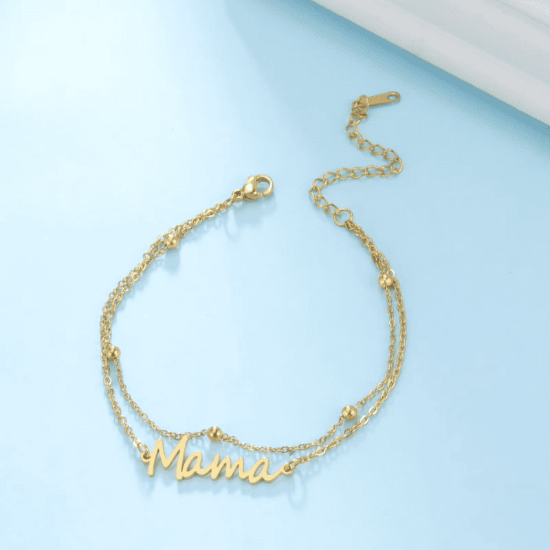 Mama Charm Bead Bracelet