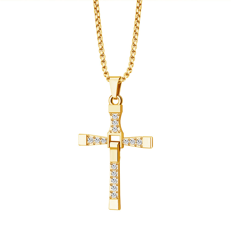Iconic Fast & Furious Cross Necklace  Oscar Willow & Co Gold