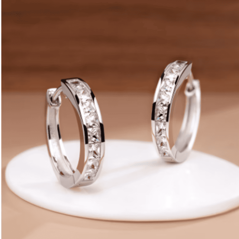 Radiant Halo Hoop Earrings