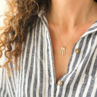 Engraved Vertical Name Necklace