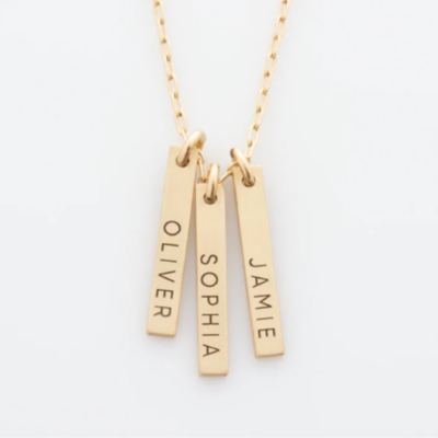 Engraved Vertical Name Necklace