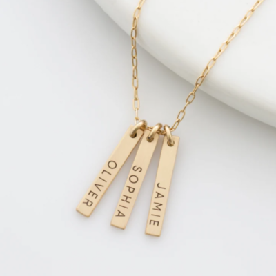 Engraved Vertical Name Necklace