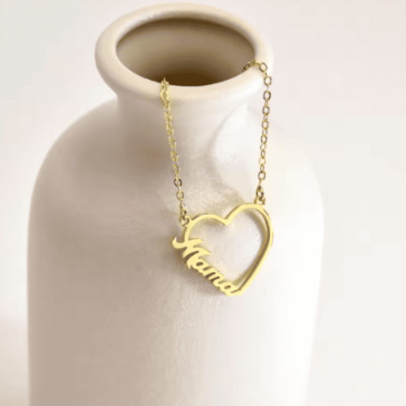 Family Heart Nameplate Necklace