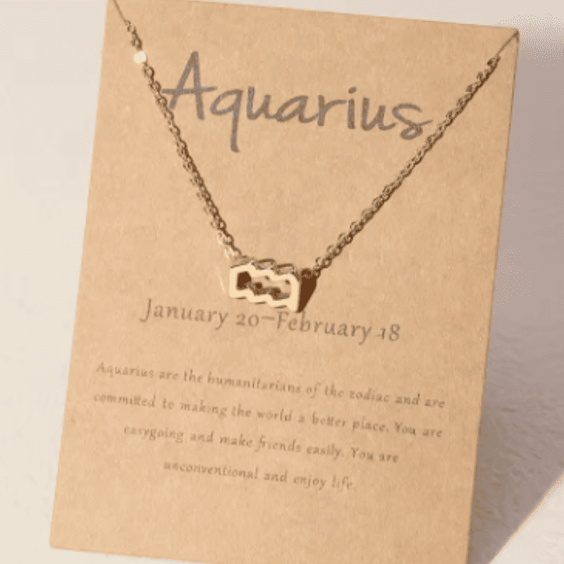 Aquarius "The Visionary Wave" Zodiac Necklace