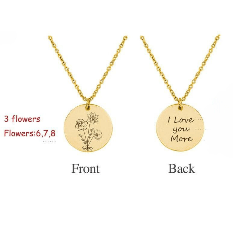 Birth Flower Pendant Necklace  Oscar Willow & Co