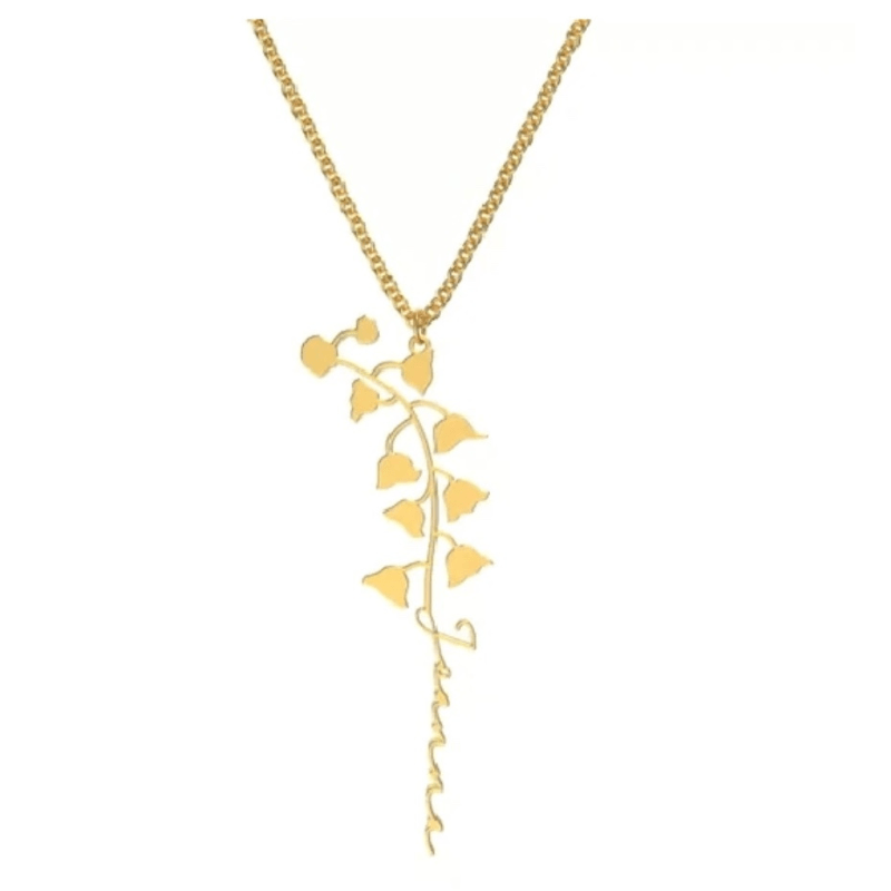 Birth Flower Name Necklace  Oscar Willow & Co