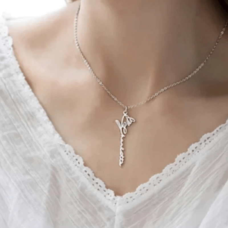 Birth Flower Name Necklace  Oscar Willow & Co