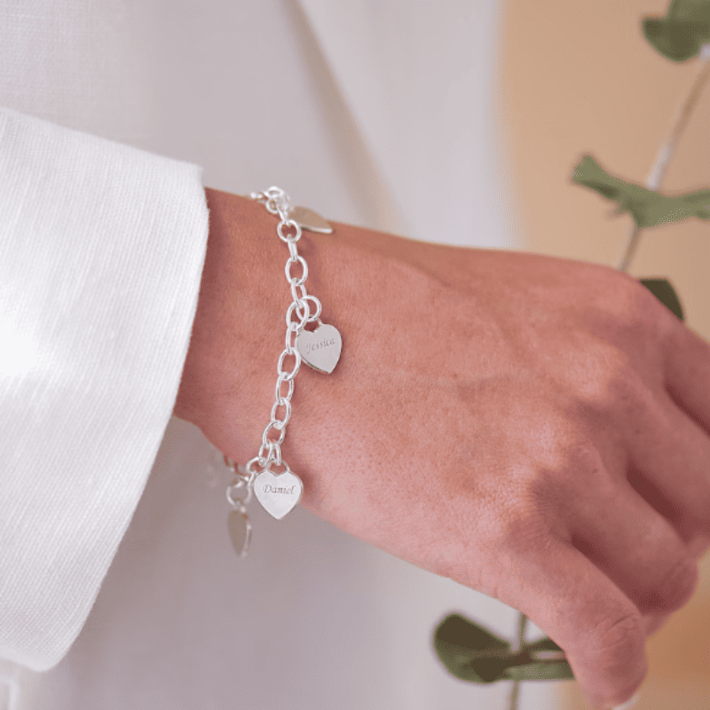 Cherished Hearts Name Bracelet