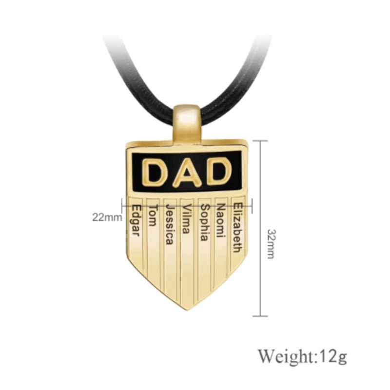 Dad Family Shield Necklace  Oscar Willow & Co