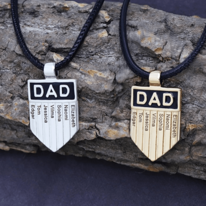 Dad Family Shield Necklace  Oscar Willow & Co