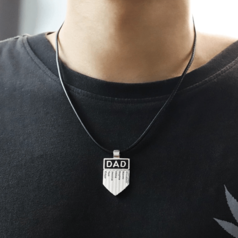 Dad Family Shield Necklace  Oscar Willow & Co