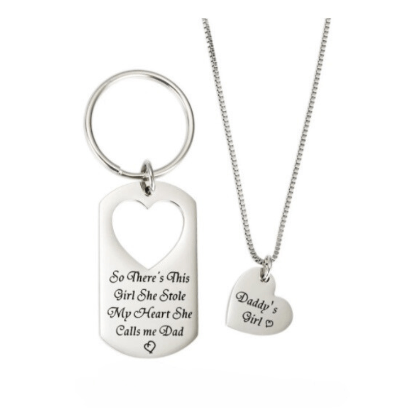 Daddy's Girl Keychain/Necklace Oscar Willow & Co Silver
