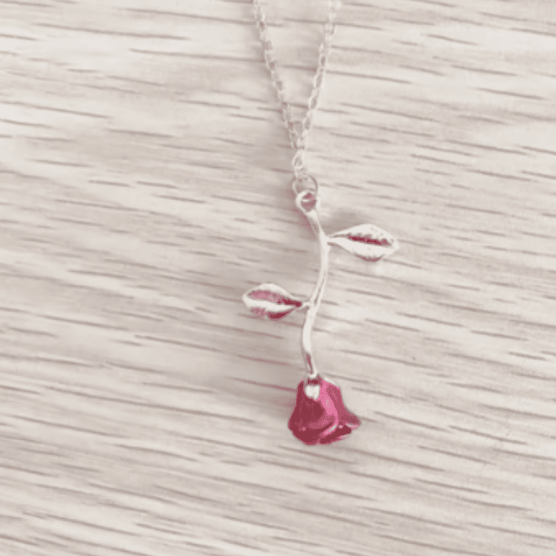Beauty and the Beast Enchanted Rose Pendant