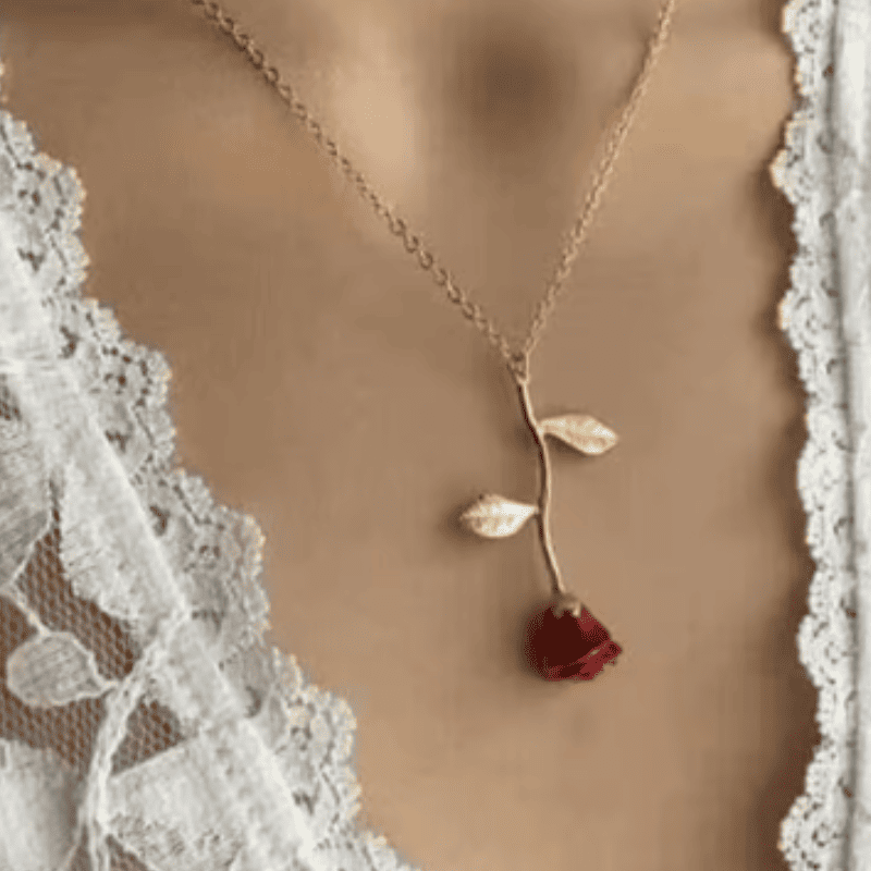 Beauty and the Beast Enchanted Rose Pendant