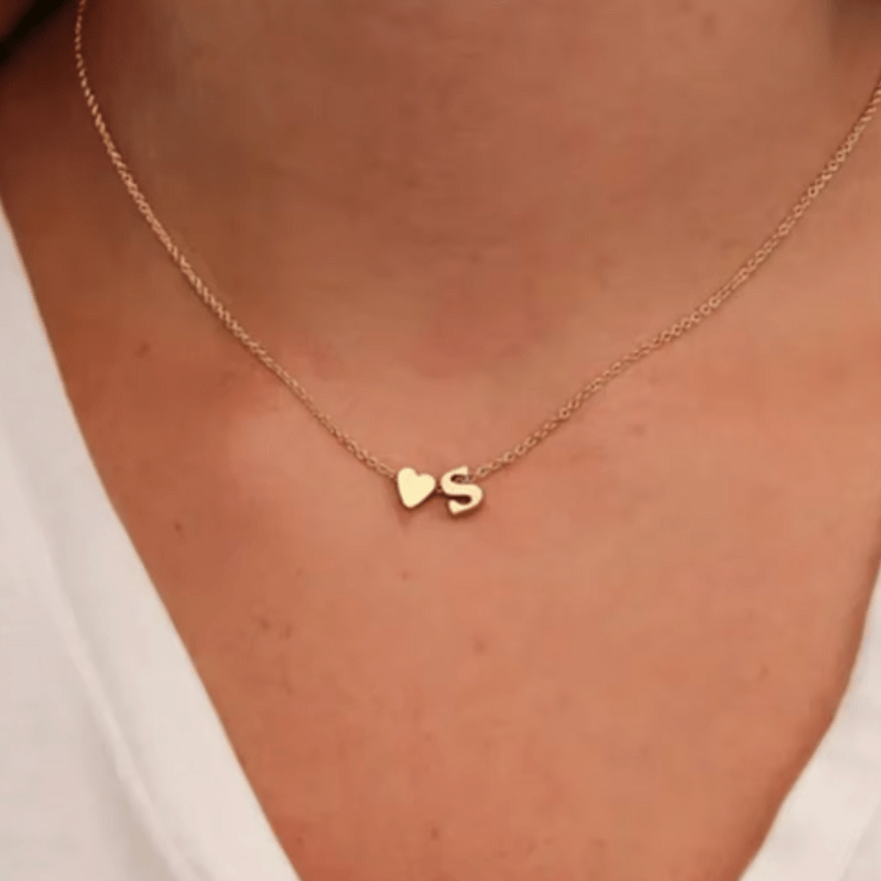 Heart Initial Necklace  Oscar Willow & Co