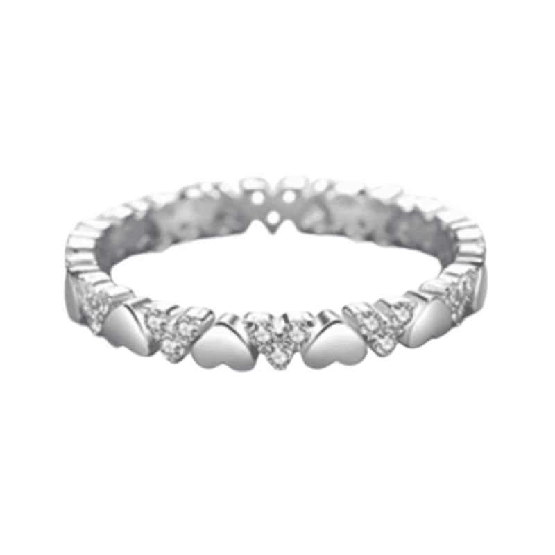 Sterling Silver Heart's Elegance Eternity Ring  Oscar Willow & Co