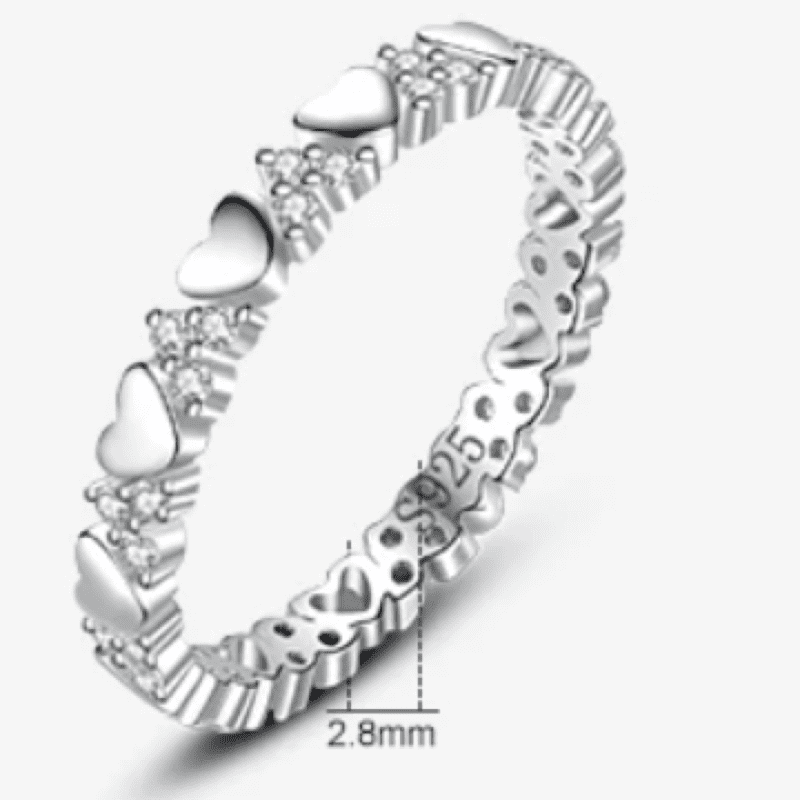 Sterling Silver Heart's Elegance Eternity Ring  Oscar Willow & Co