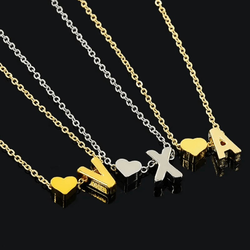 Heart Initial Necklace  Oscar Willow & Co
