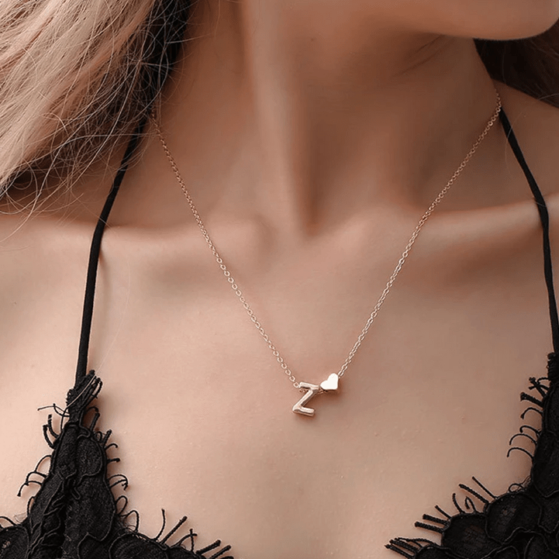 Heart Initial Necklace  Oscar Willow & Co
