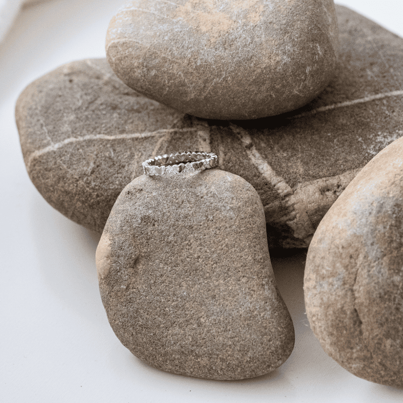 Sterling Silver Heart's Elegance Eternity Ring  Oscar Willow & Co