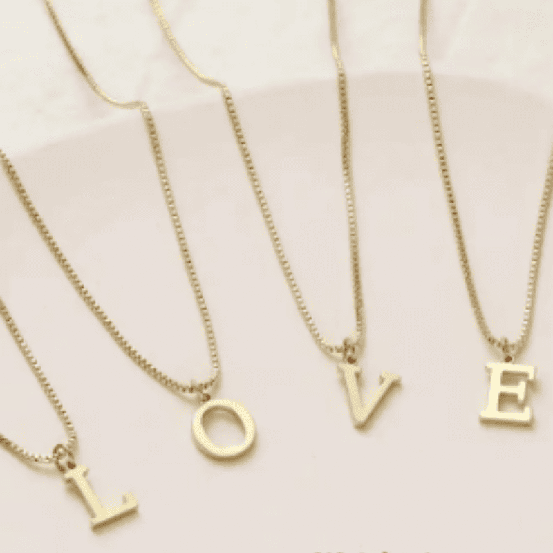 Initial Charm Pendant Necklace
