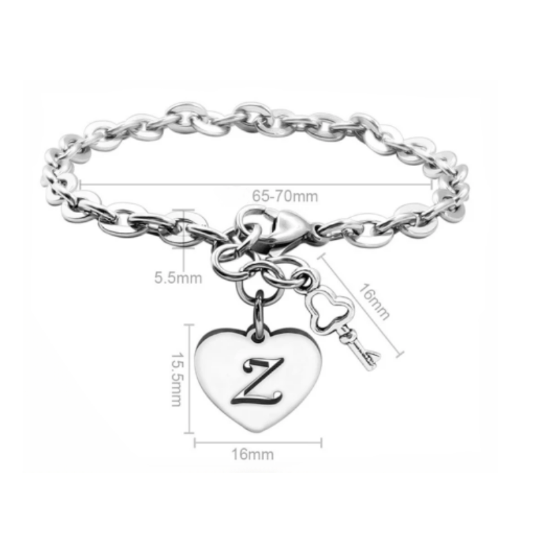Heart Letter Bracelet  Oscar Willow & Co