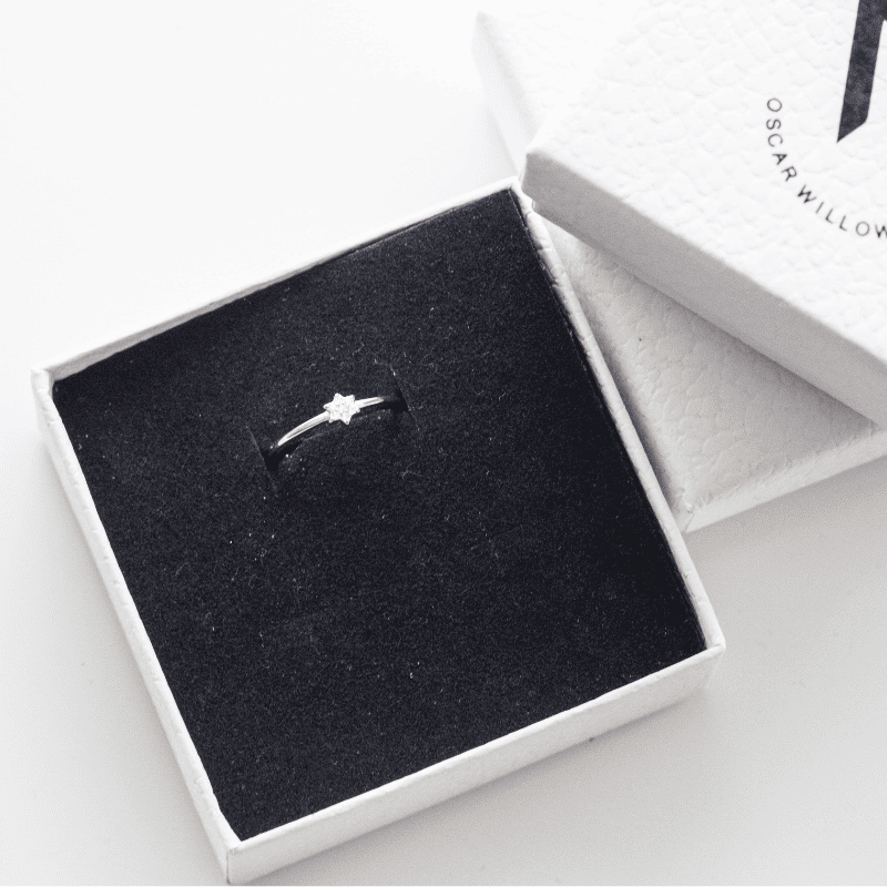 Sterling Silver Star Sparkle Ring  Oscar Willow & Co