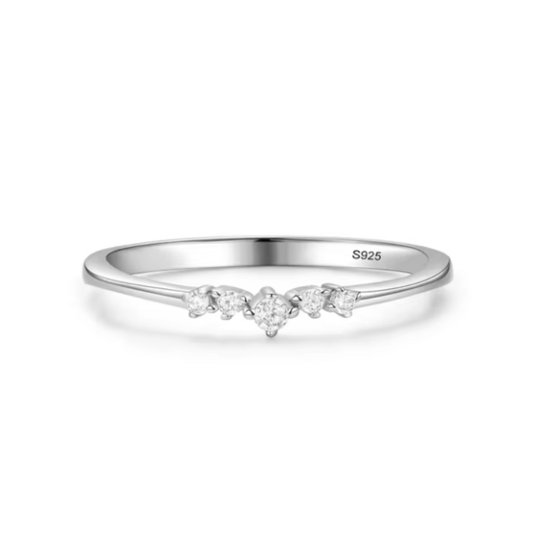 Sterling Silver Delicate Sparkle Ring  Oscar Willow & Co