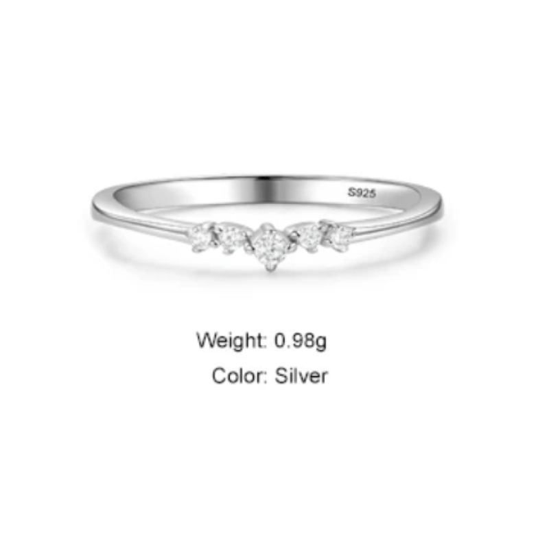 Sterling Silver Delicate Sparkle Ring  Oscar Willow & Co