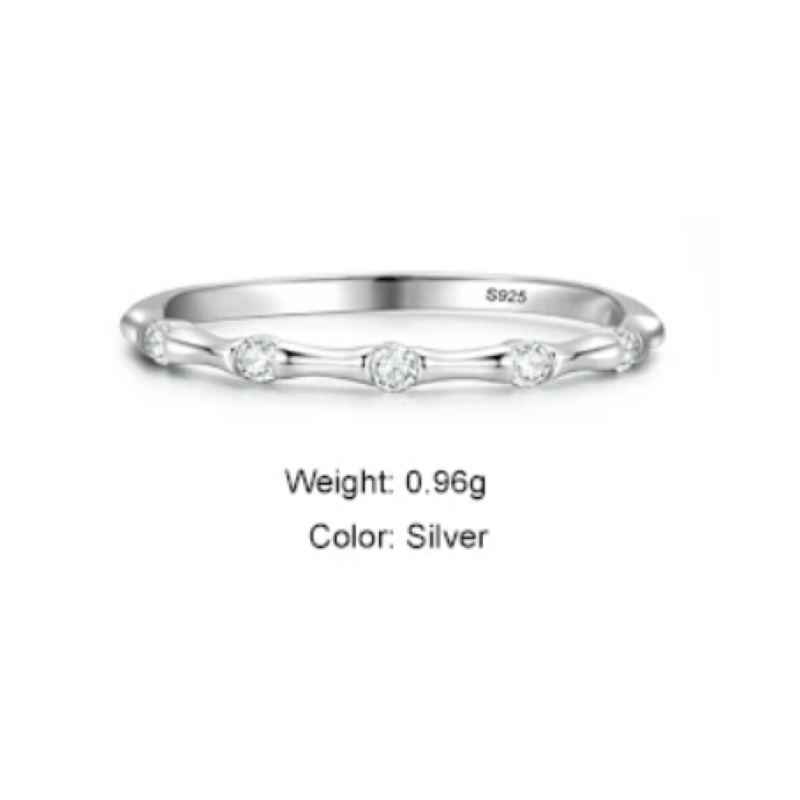 Sterling Silver Starlight Wave Sparkle Ring  Oscar Willow & Co