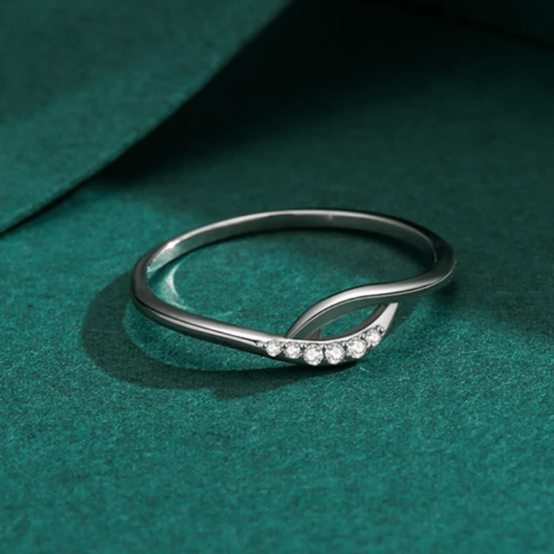 Sterling Silver Twist of Elegance Sparkle Ring  Oscar Willow & Co