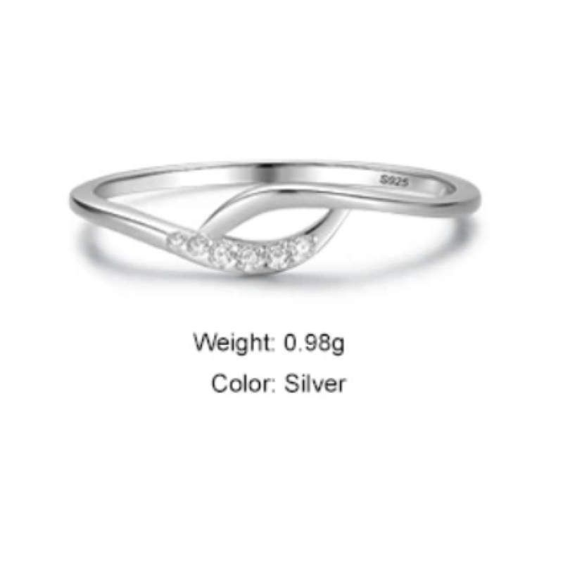 Sterling Silver Twist of Elegance Sparkle Ring  Oscar Willow & Co