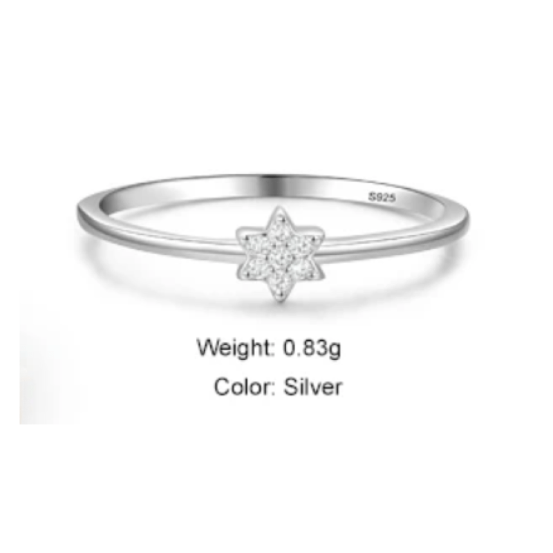 Sterling Silver Star Sparkle Ring  Oscar Willow & Co