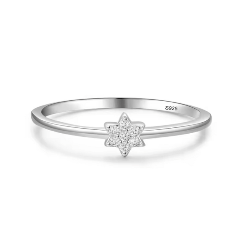 Sterling Silver Star Sparkle Ring  Oscar Willow & Co