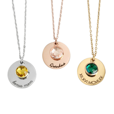 Personalized Disc Pendant Necklace  Oscar Willow & Co