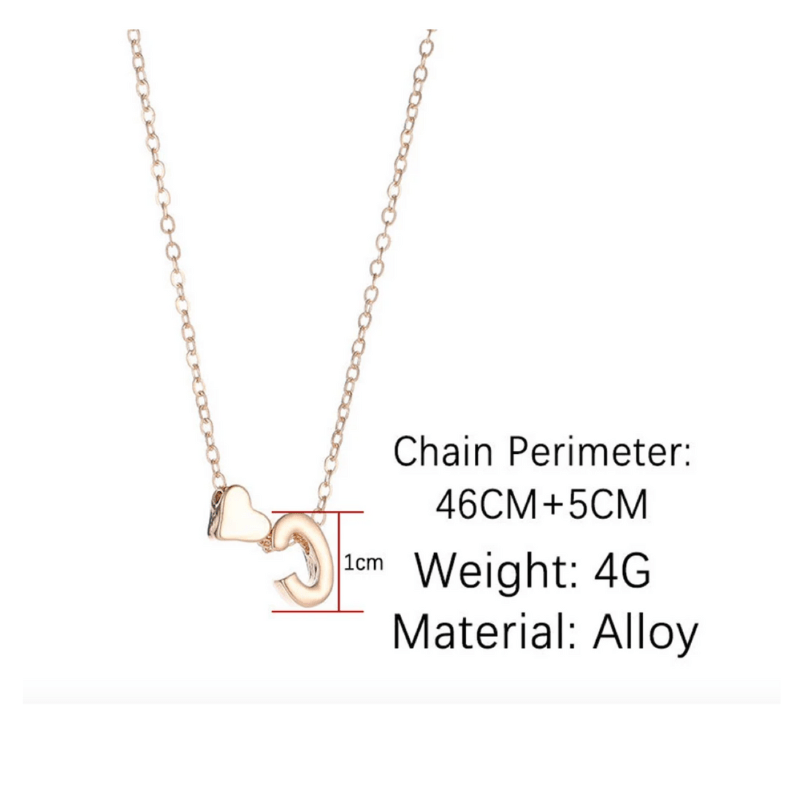 Heart Initial Necklace  Oscar Willow & Co