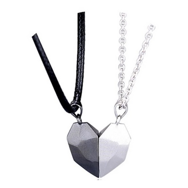 Heart Attraction Necklace  Oscar Willow & Co Silver/Black