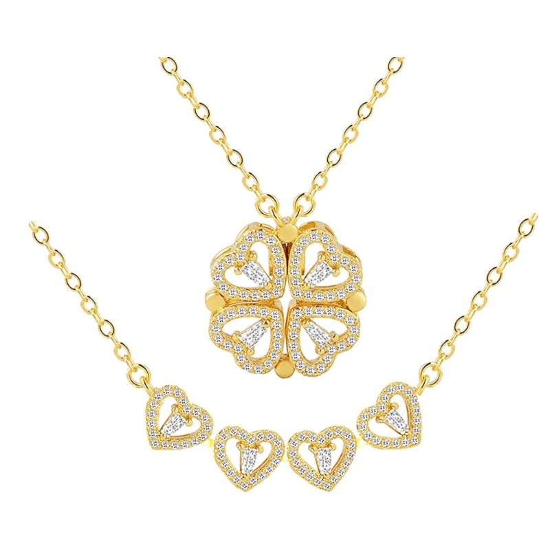 Lucky Love Clover 2 in 1 Necklace Oscar Willow & Co Gold
