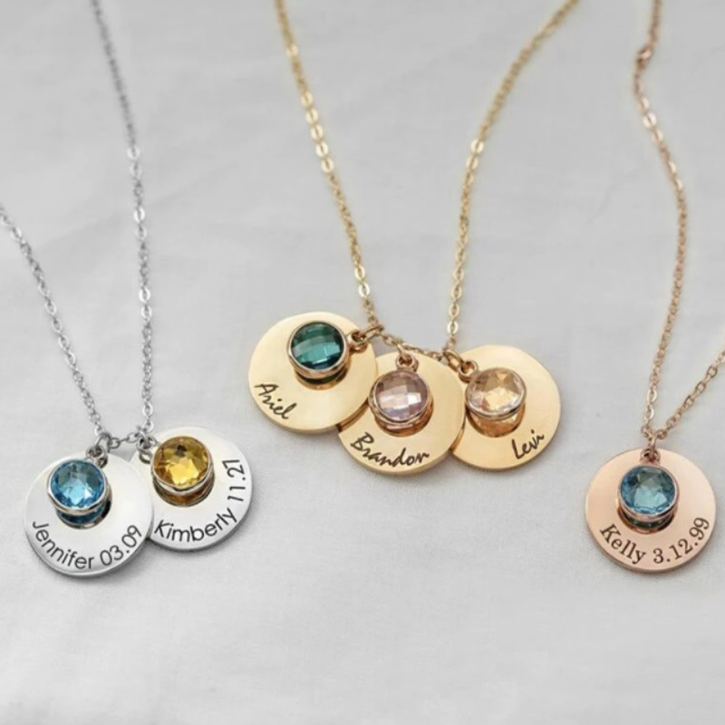 Personalized Disc Pendant Necklace  Oscar Willow & Co   