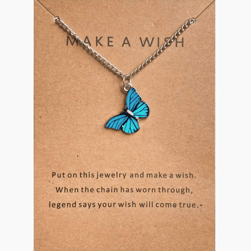 Celestial Blue Butterfly Necklace